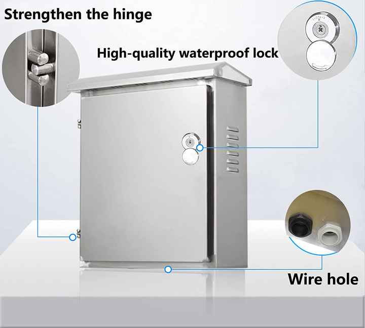 Наружный электрический корпус из нержавеющей стали, устойчивый к атмосферным воздействиям, шкаф для проектов коробок